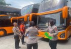 Polres Malang Cek Kelayakan Bus Pariwisata Jelang Nataru